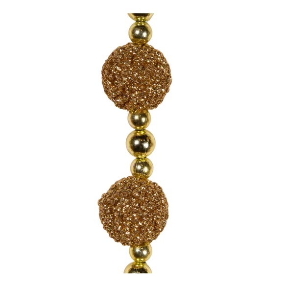 NEW Kurts S. Adler Gold Glitter Ball Garland - 9 Feet - Picture 3 of 3